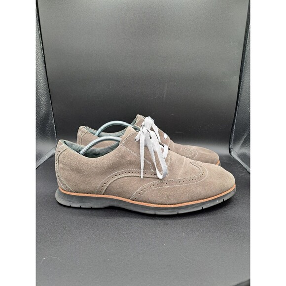 Florsheim Haviland Limited Wingtip Grey Suede Leather Men’s Dress Shoes Size 12D - Picture 3 of 12